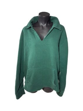 Roots Green V-Neck Pullover Sweatshirt